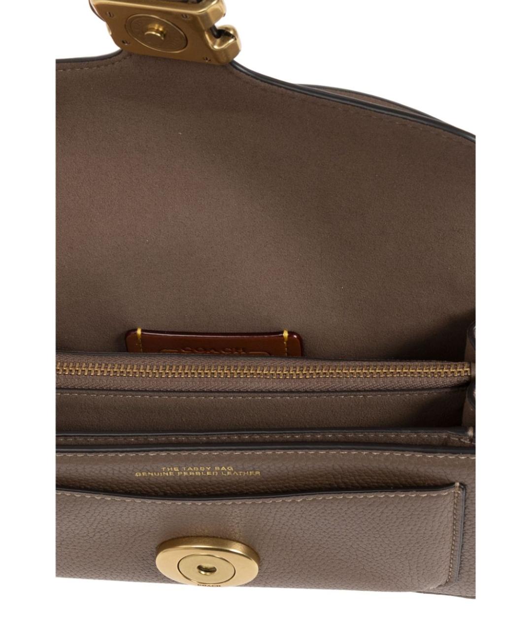 COACH Коричневая кожаная сумка через плечо, фото 4