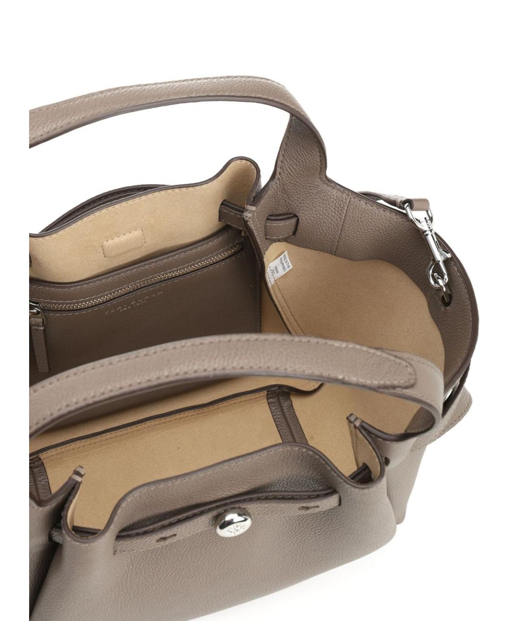 TORY BURCH Коричневая кожаная сумка с короткими ручками, фото 2