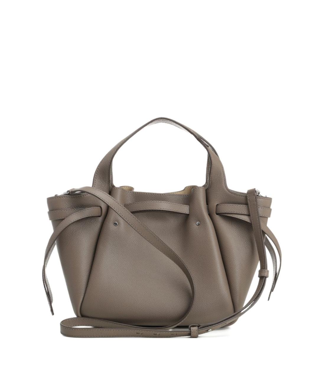 TORY BURCH Коричневая кожаная сумка с короткими ручками, фото 3