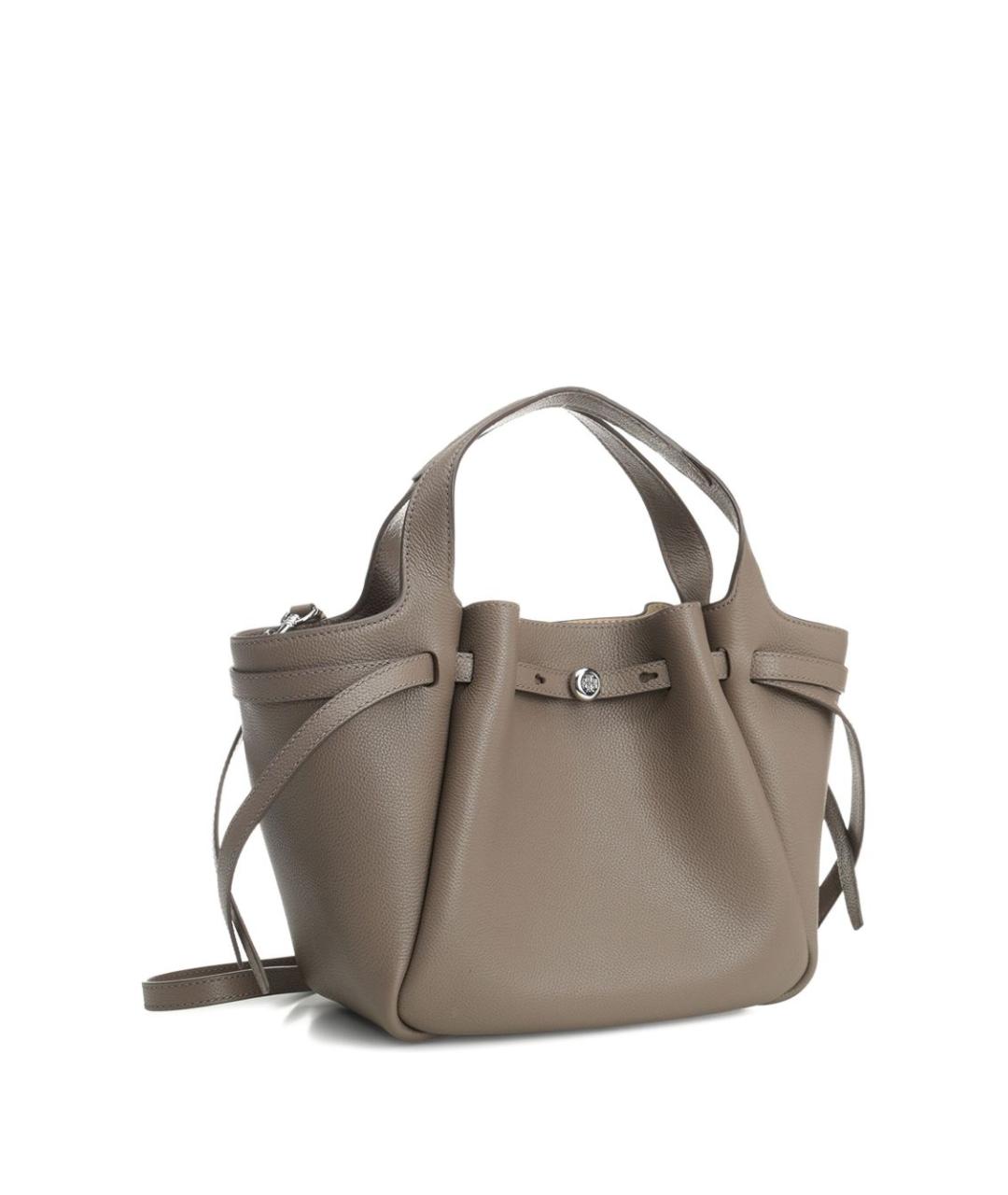 TORY BURCH Коричневая кожаная сумка с короткими ручками, фото 4