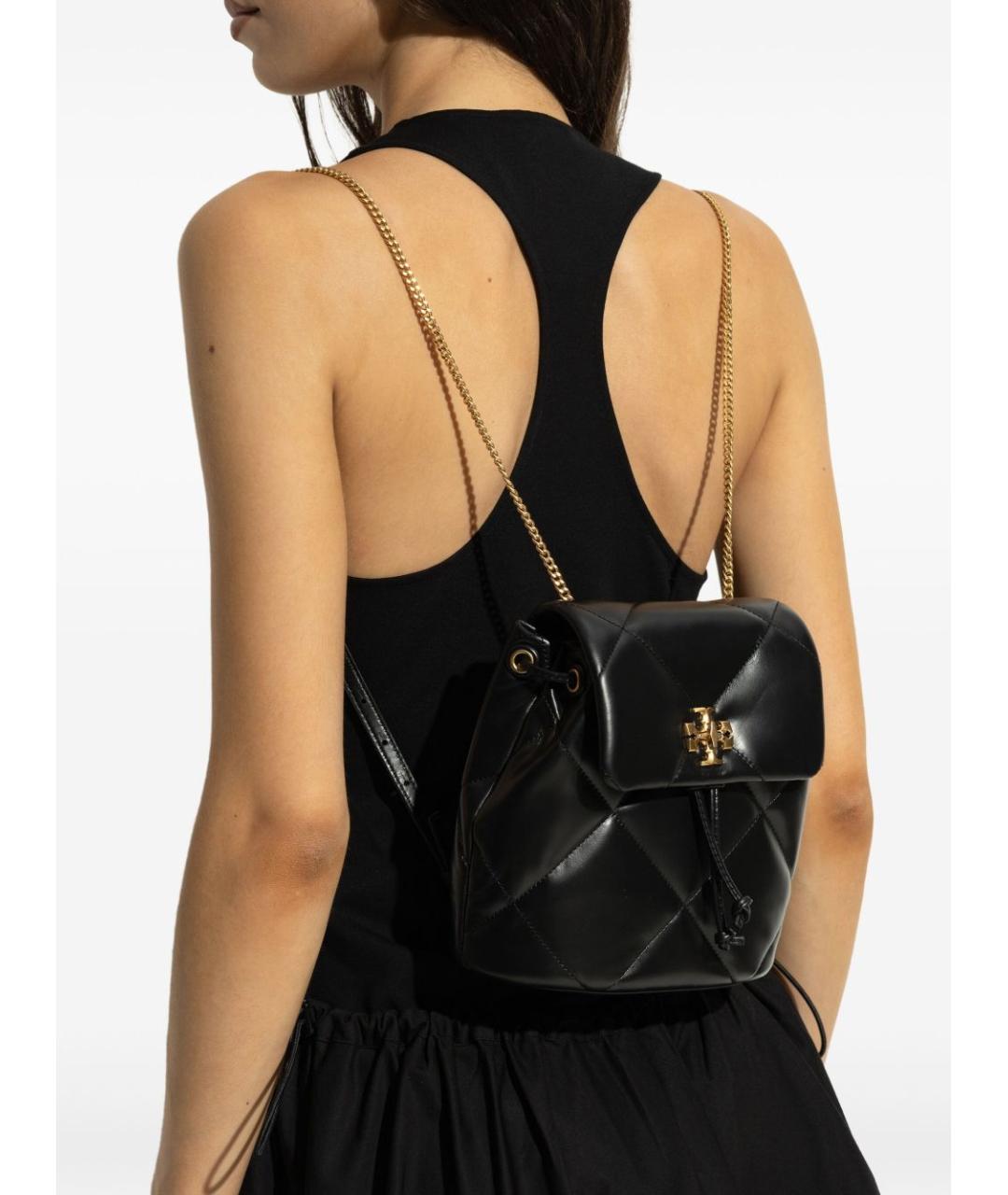 TORY BURCH Черный кожаный рюкзак, фото 2