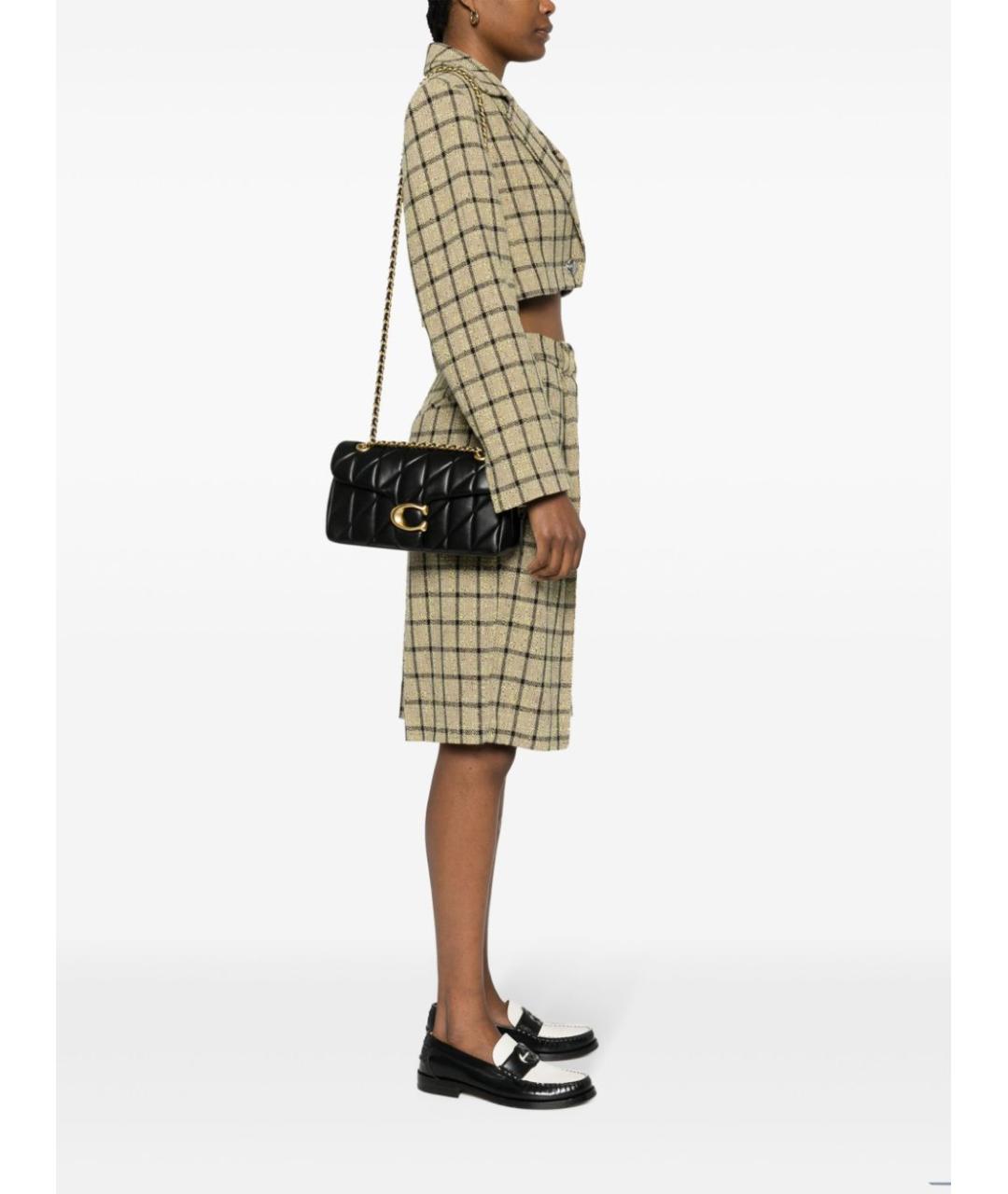 COACH Черная кожаная сумка через плечо, фото 3