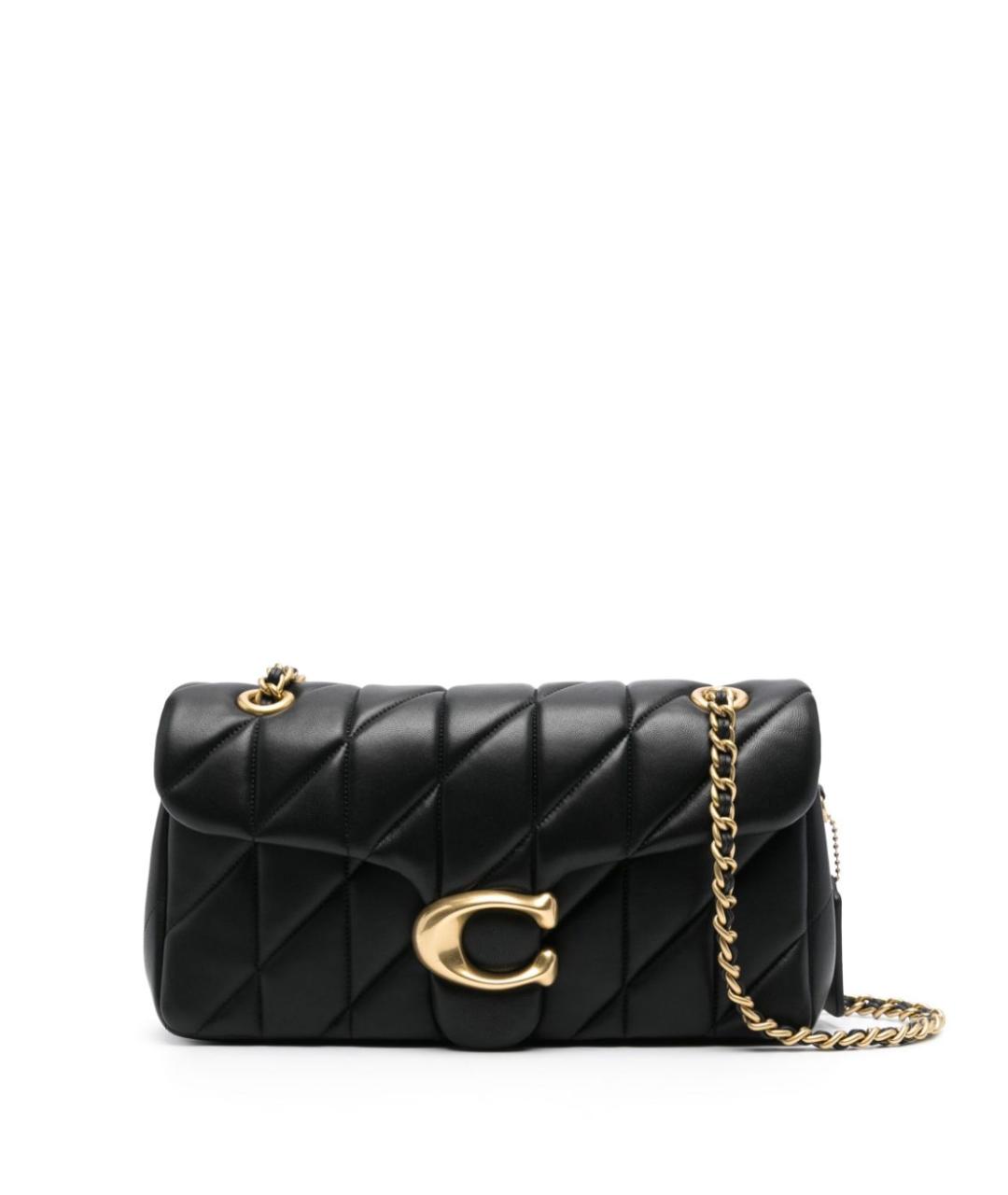 COACH Черная кожаная сумка через плечо, фото 1