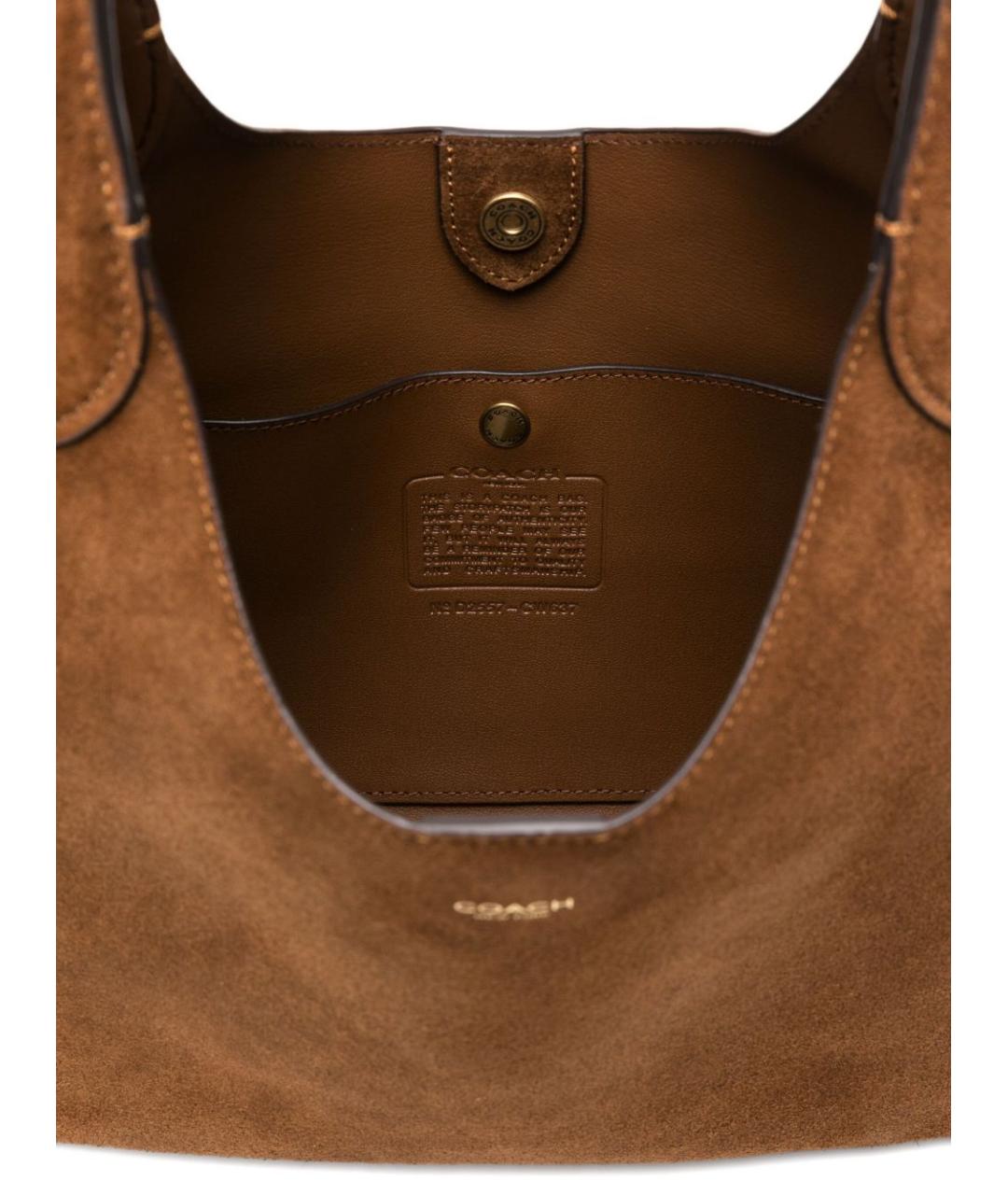 COACH Коричневая замшевая сумка тоут, фото 3