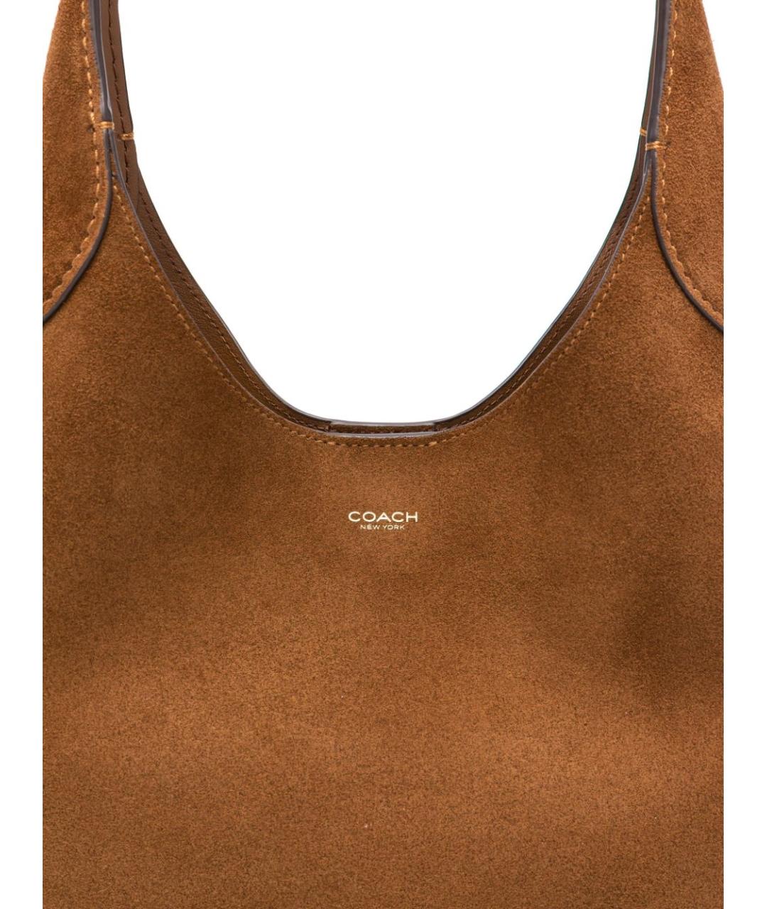 COACH Коричневая замшевая сумка тоут, фото 5