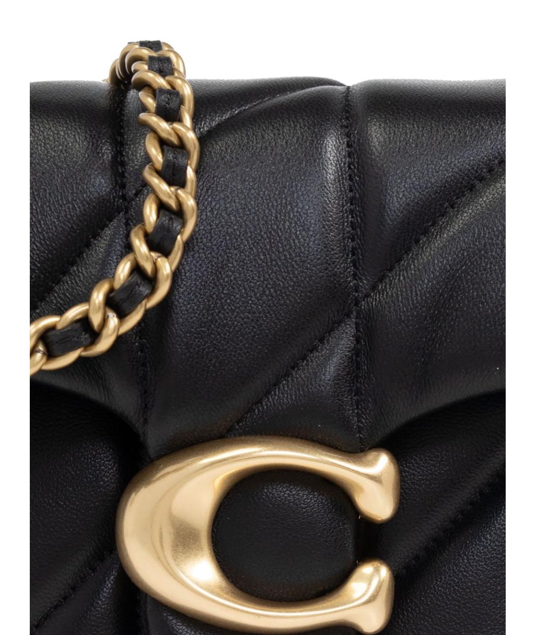 COACH Черная кожаная сумка через плечо, фото 4