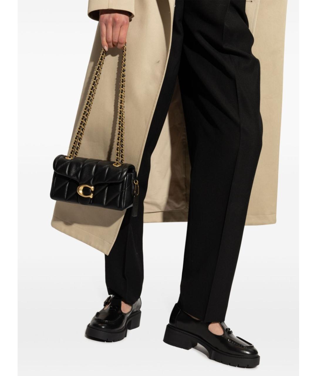 COACH Черная кожаная сумка через плечо, фото 2