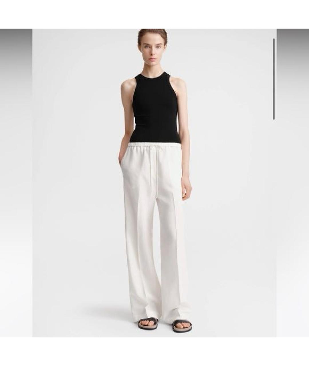 TOTEME Белые вискозные брюки широкие, фото 2