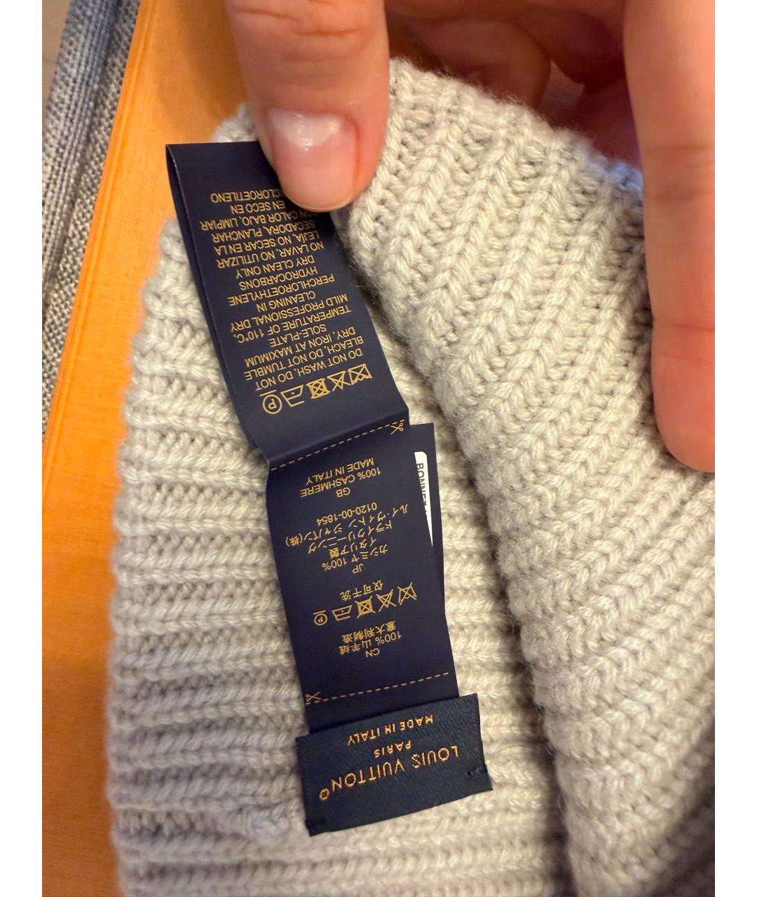 LOUIS VUITTON Серая шерстяная шапка, фото 4