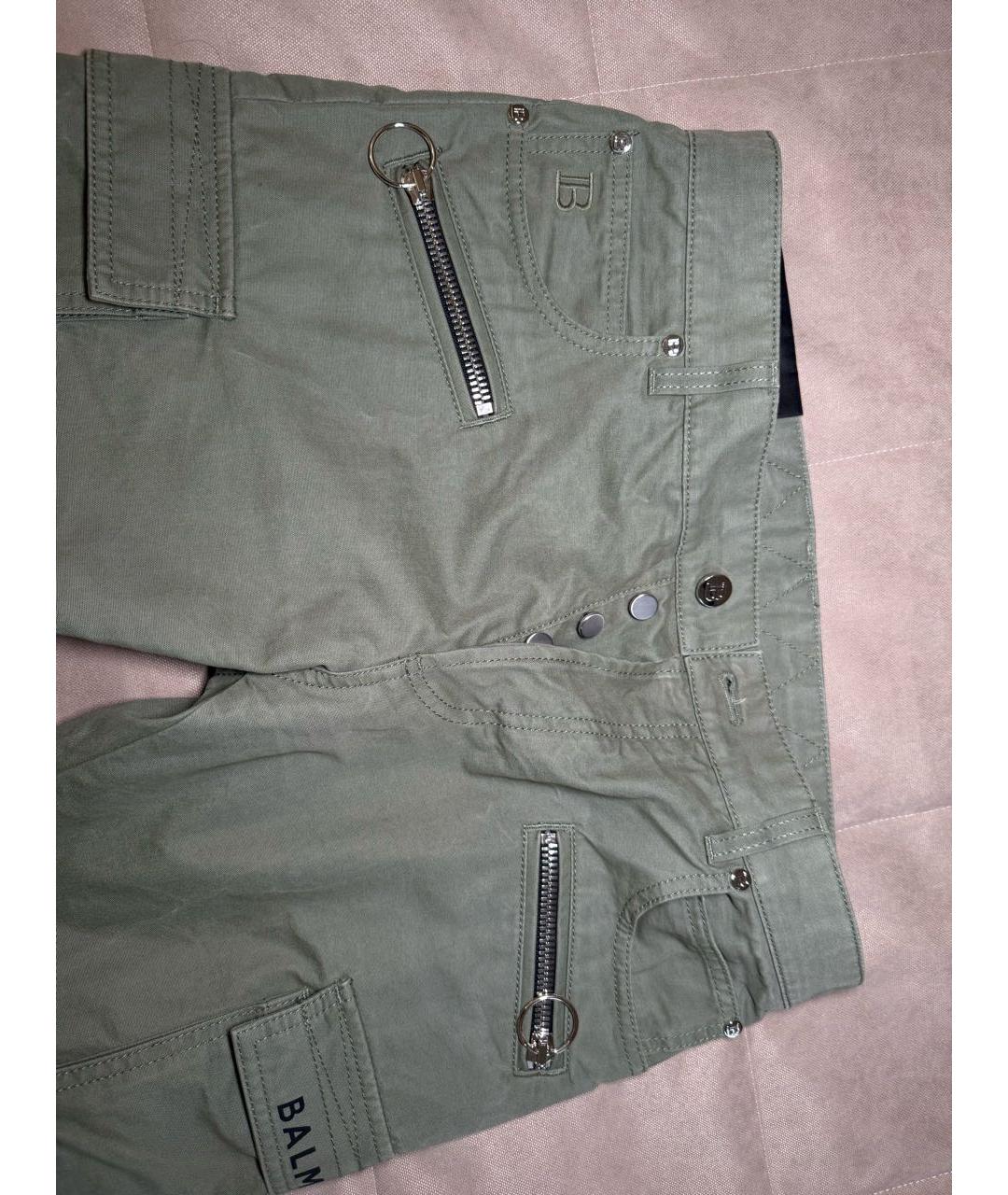 BALMAIN Хаки хлопковые повседневные брюки, фото 6