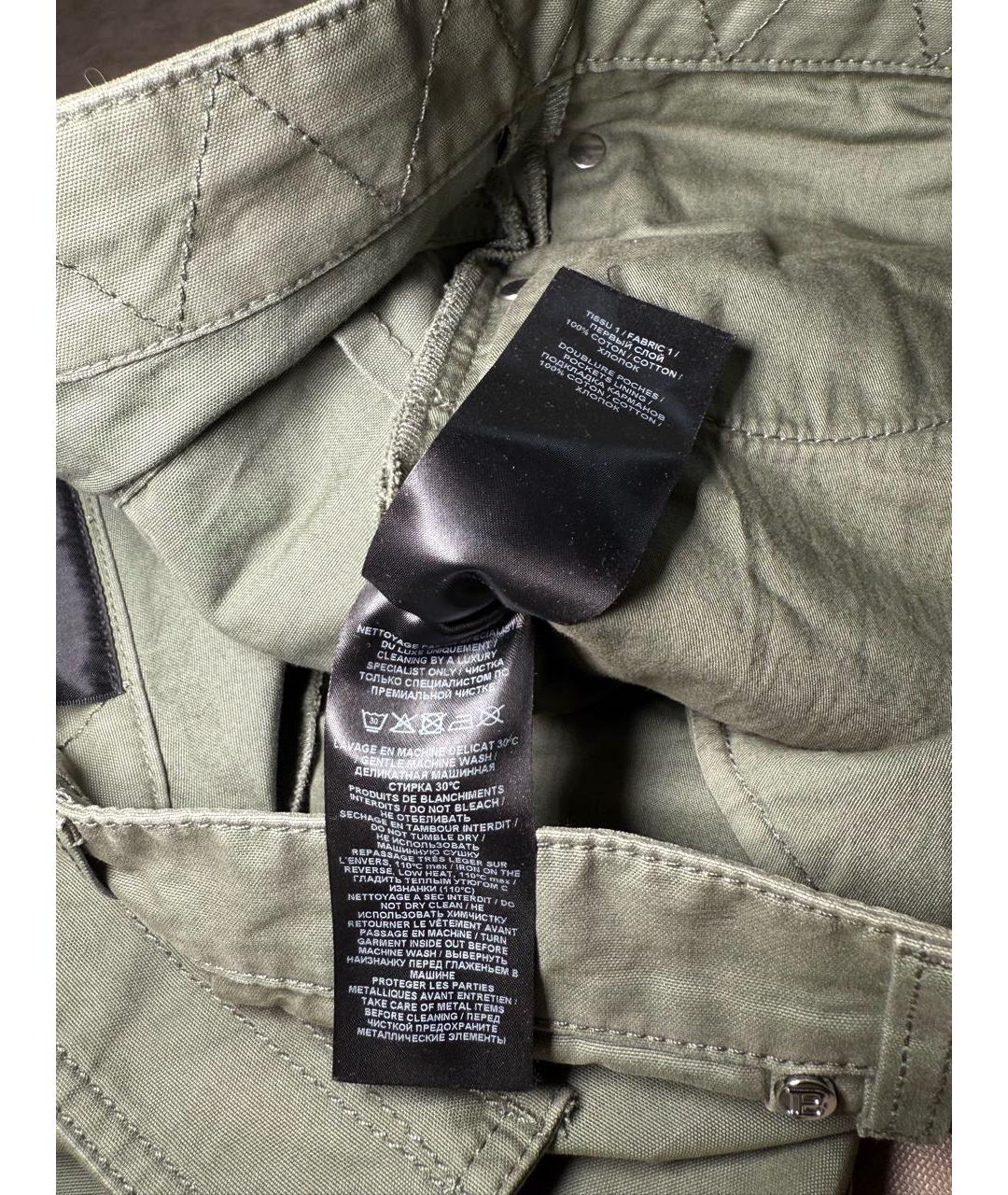 BALMAIN Хаки хлопковые повседневные брюки, фото 8