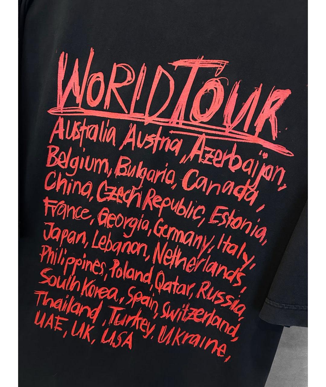 VETEMENTS Черная хлопко-эластановая футболка, фото 6