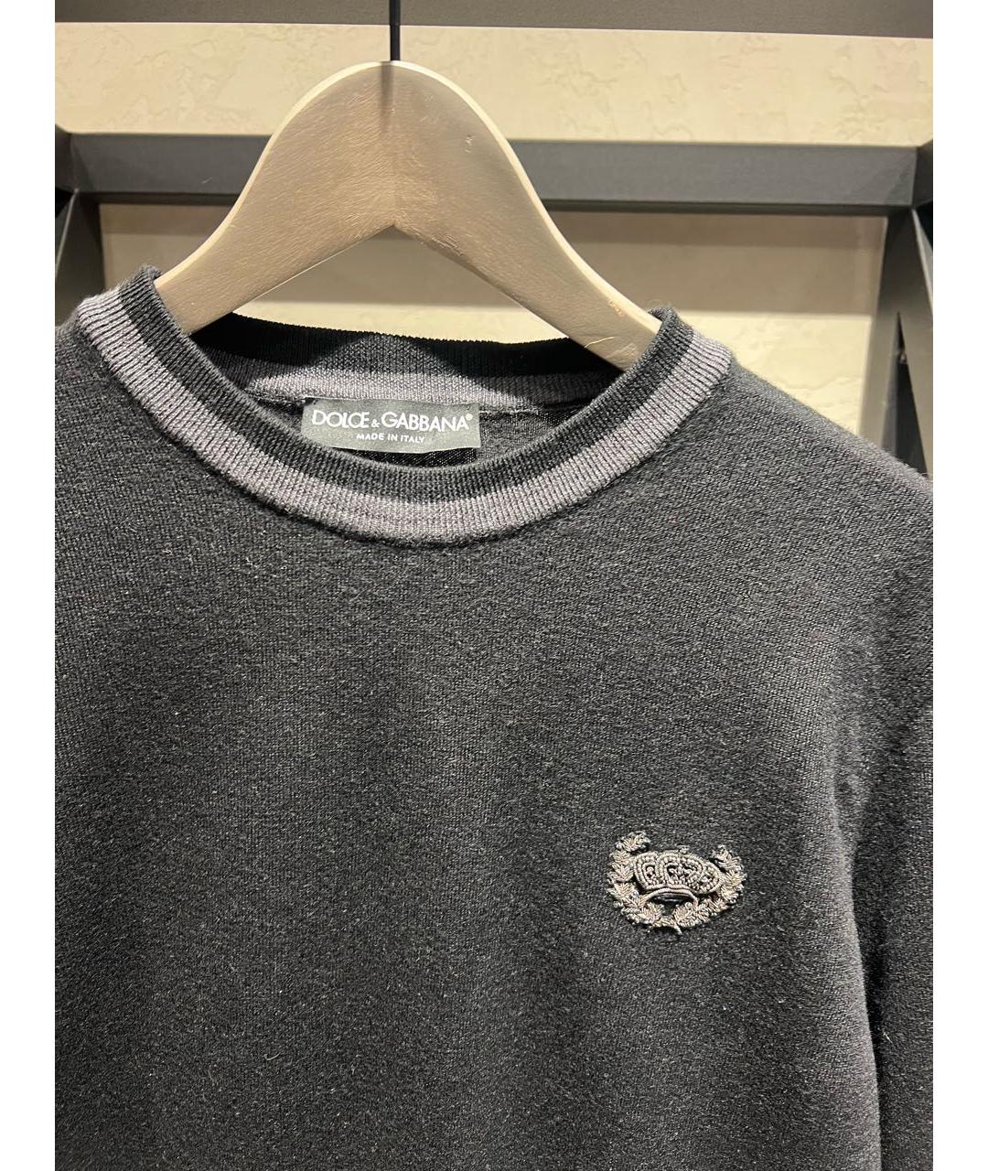 DOLCE&GABBANA Черный шерстяной джемпер / свитер, фото 3