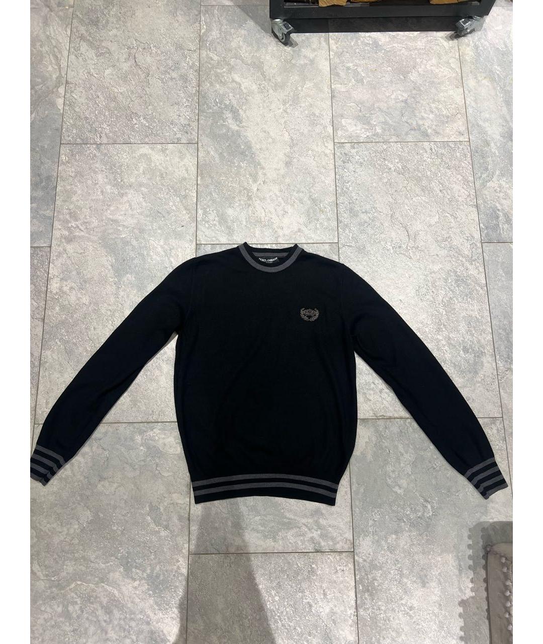DOLCE&GABBANA Черный шерстяной джемпер / свитер, фото 4