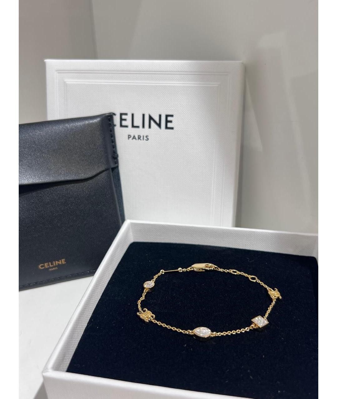 CELINE Золотой металлический браслет, фото 3