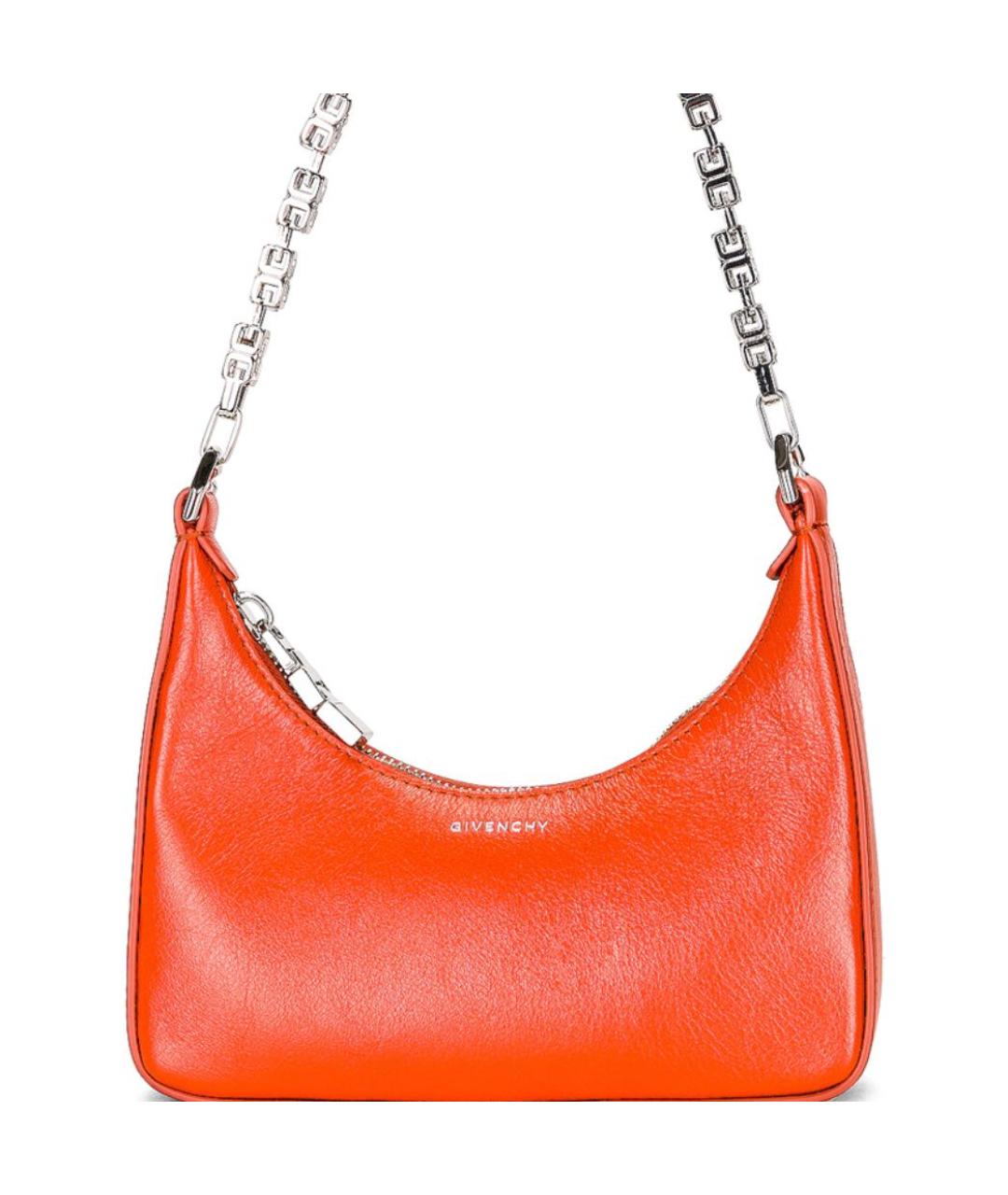 GIVENCHY Оранжевая кожаная сумка с короткими ручками, фото 5