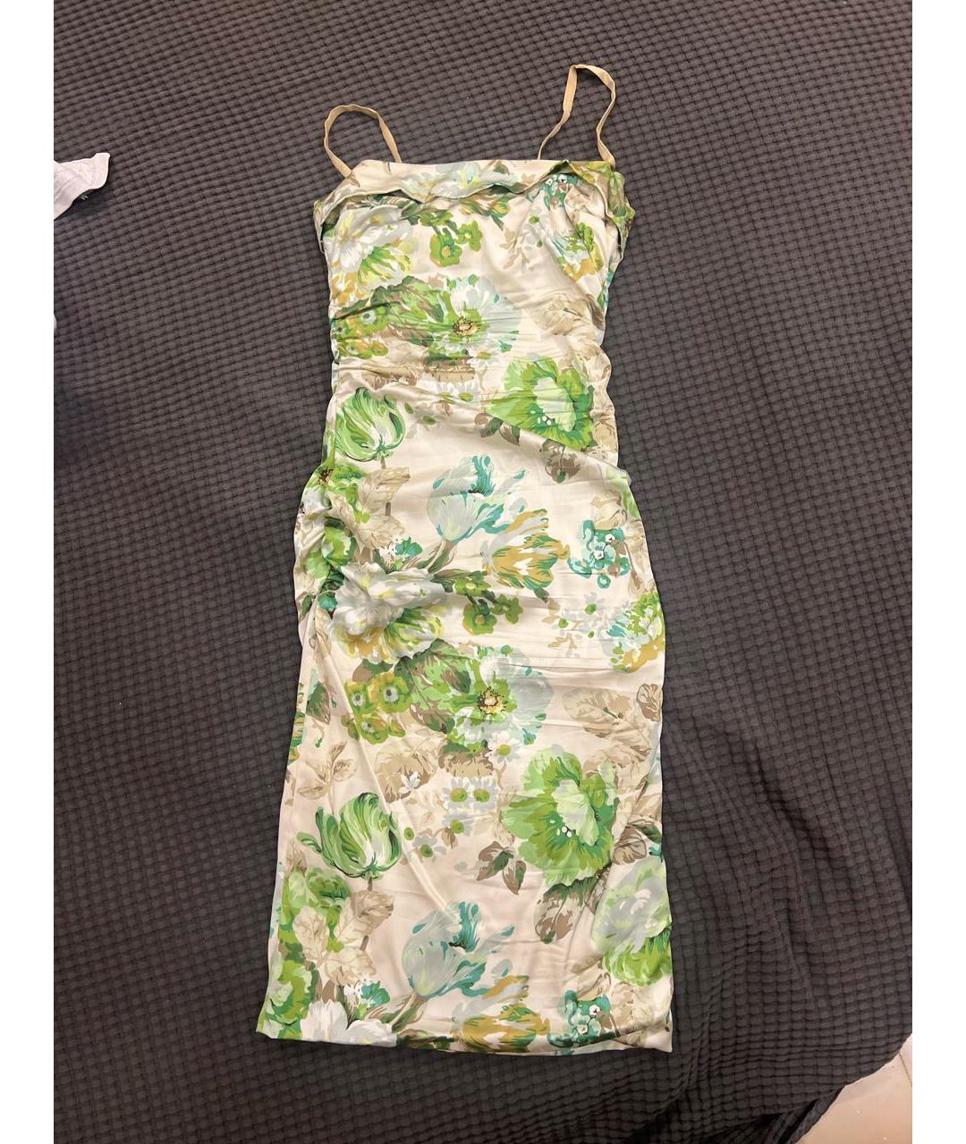 DOLCE&GABBANA Мульти шелковое коктейльное платье, фото 7