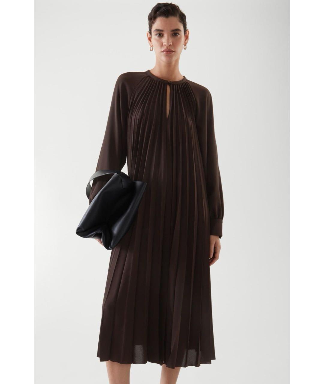 COS Коричневое полиэстеровое повседневное платье, фото 2