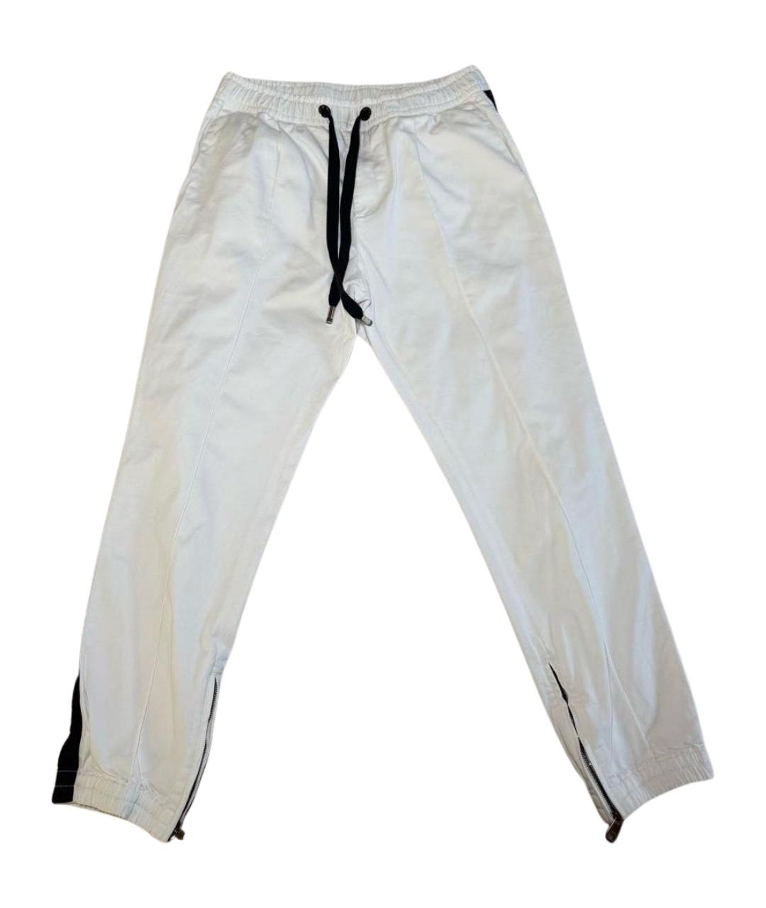 DOLCE&GABBANA Белые хлопко-эластановые повседневные брюки, фото 1