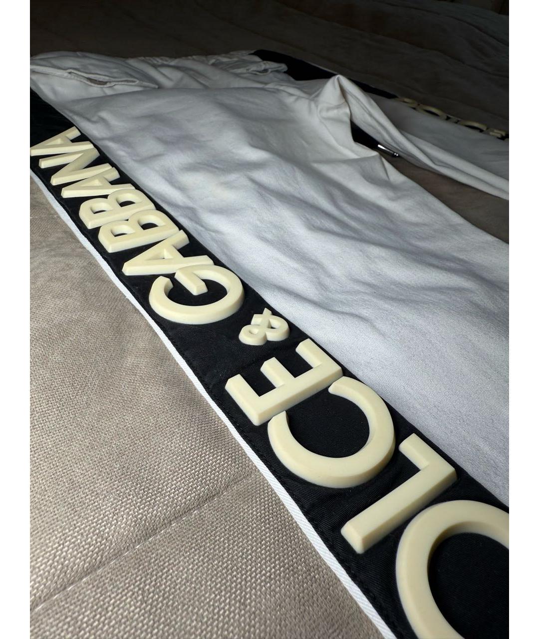 DOLCE&GABBANA Белые хлопко-эластановые повседневные брюки, фото 4