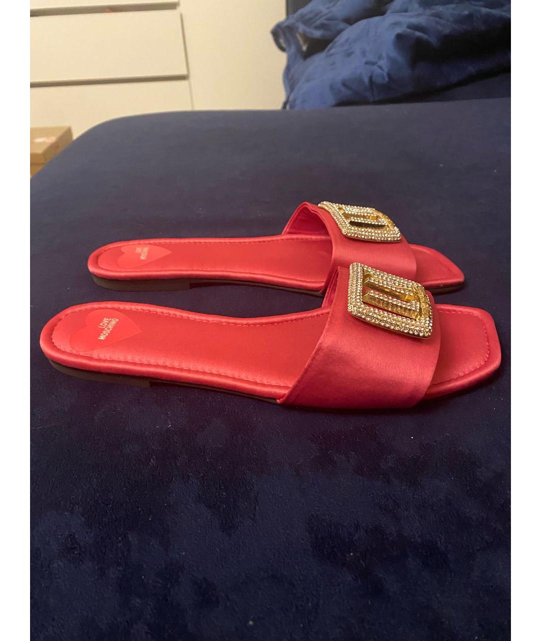 LOVE MOSCHINO Розовые шлепанцы, фото 6