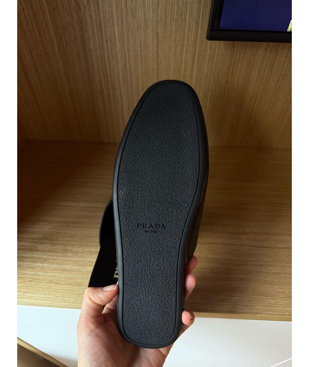 PRADA Черные кожаные мюли, фото 5