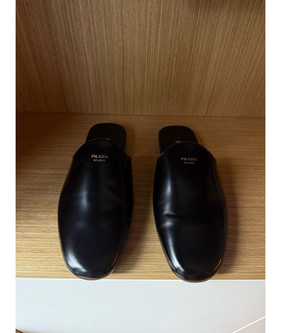 PRADA Черные кожаные мюли, фото 2