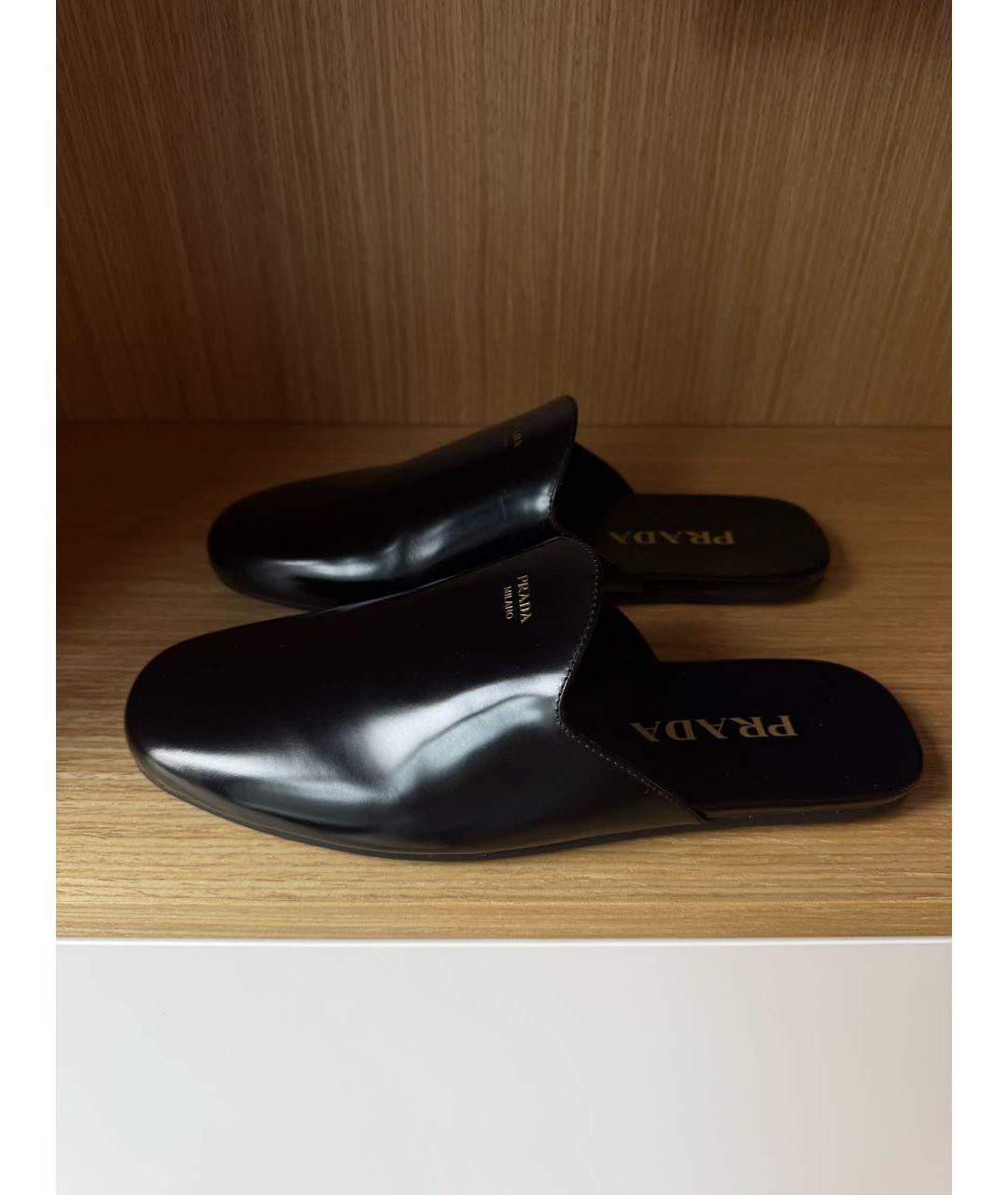 PRADA Черные кожаные мюли, фото 6