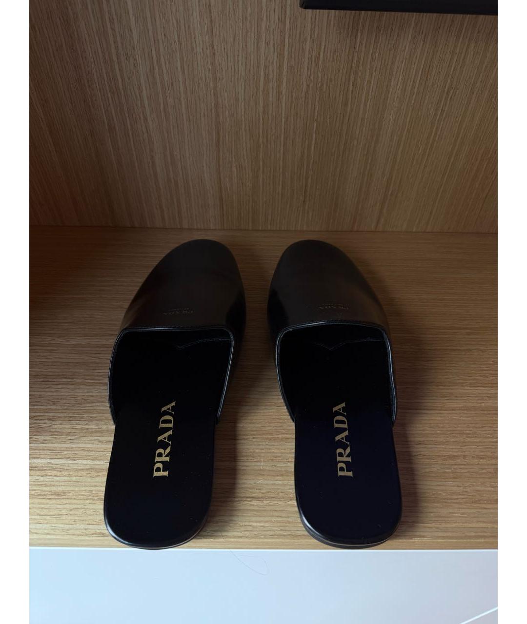 PRADA Черные кожаные мюли, фото 3