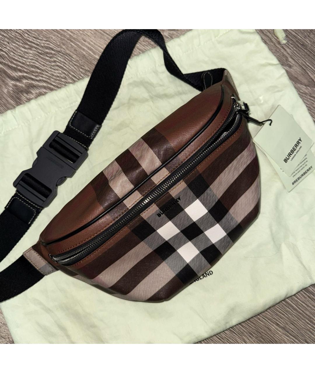 BURBERRY Коричневая поясная сумка, фото 2