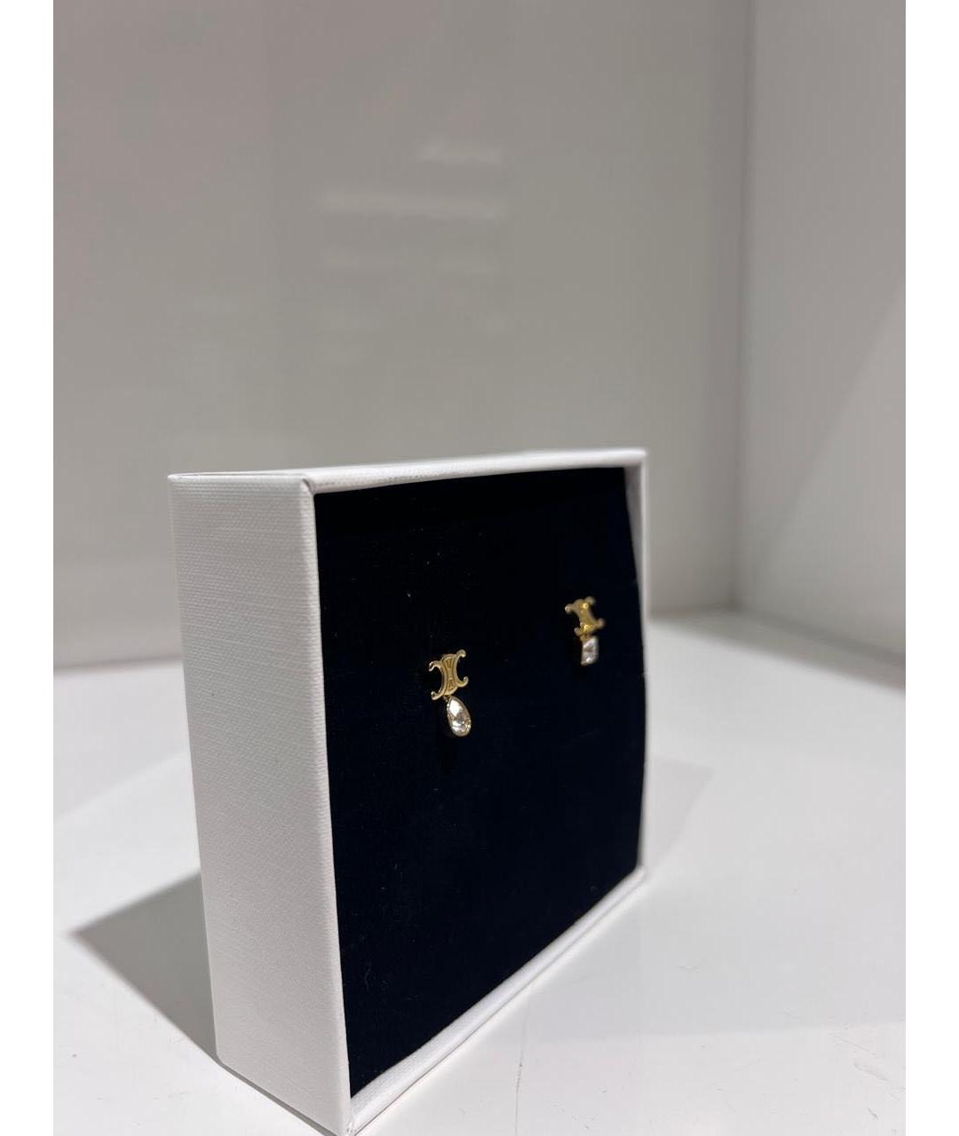 CELINE Золотые латунные серьги, фото 3
