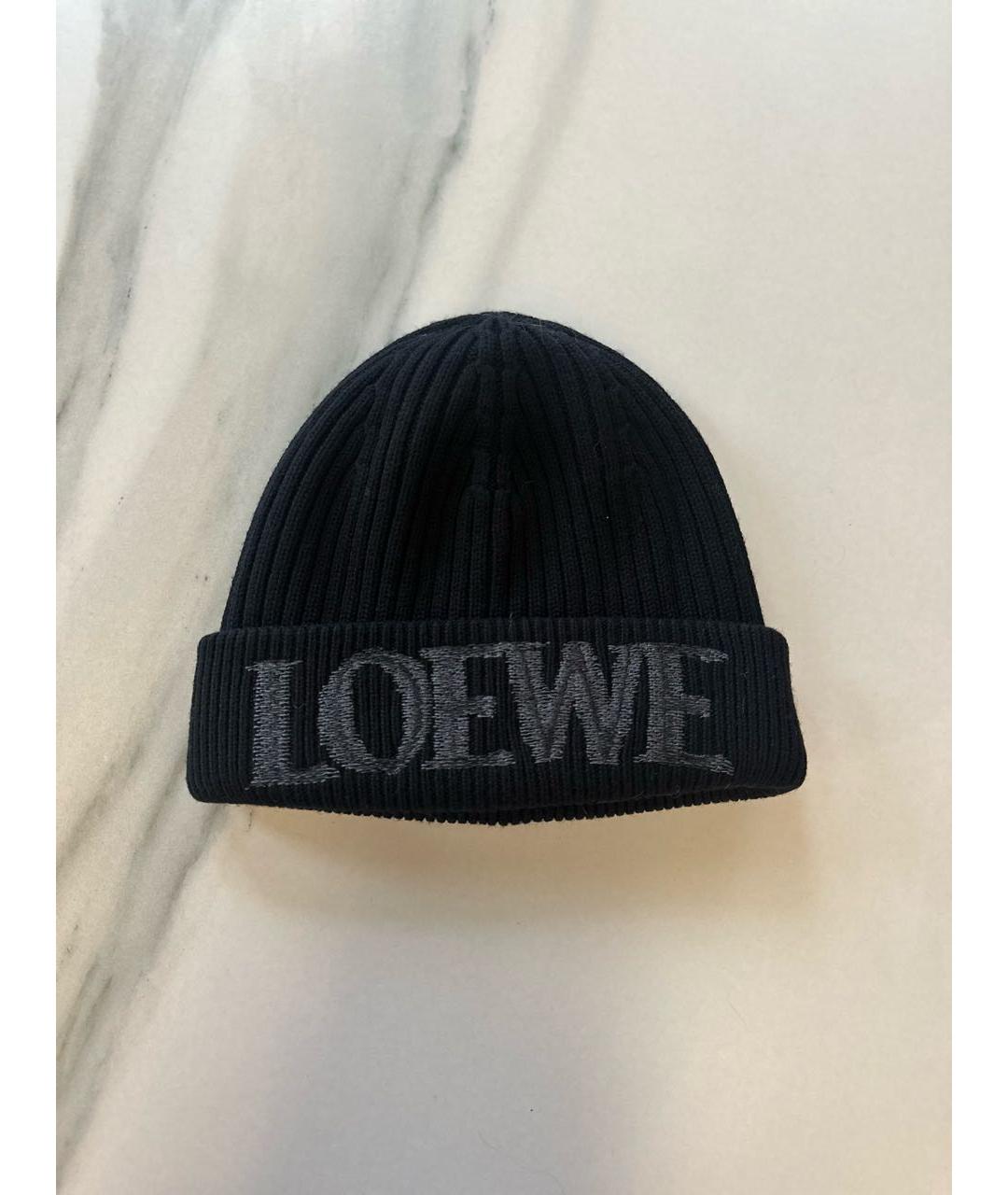 LOEWE Черная шерстяная шапка, фото 5