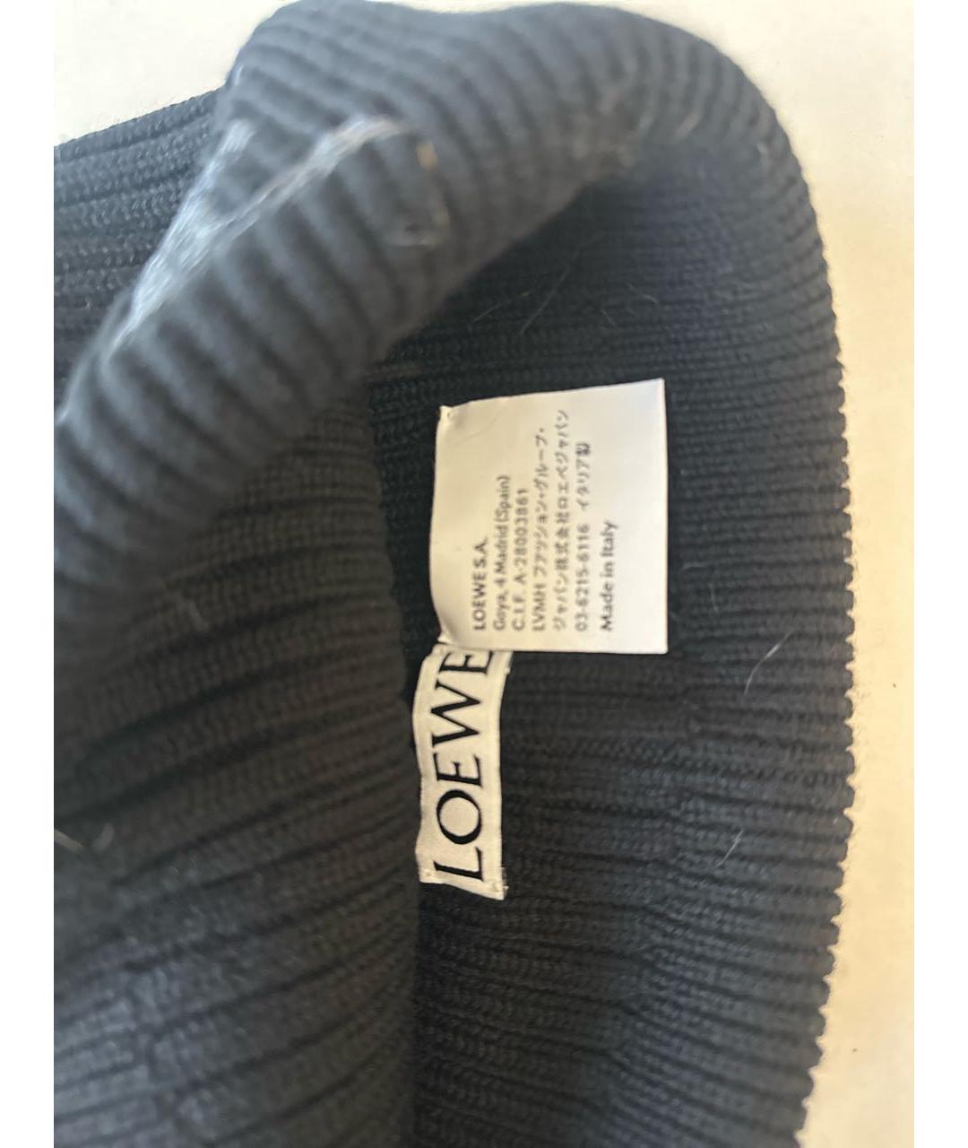 LOEWE Черная шерстяная шапка, фото 4