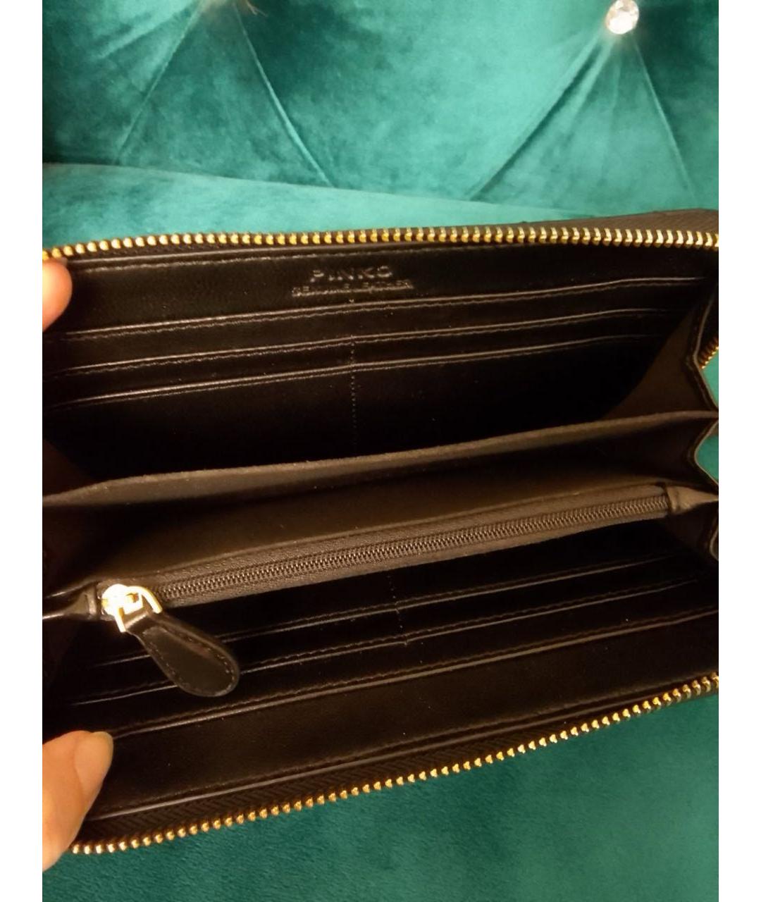 PINKO Черный кожаный кошелек, фото 4