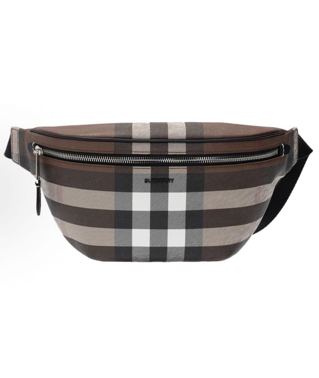 BURBERRY Коричневая кожаная поясная сумка, фото 8