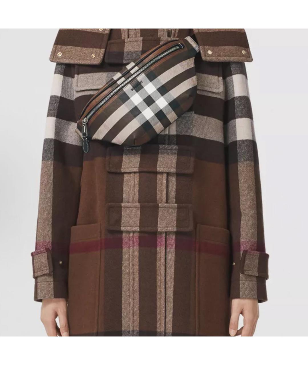 BURBERRY Коричневая кожаная поясная сумка, фото 6