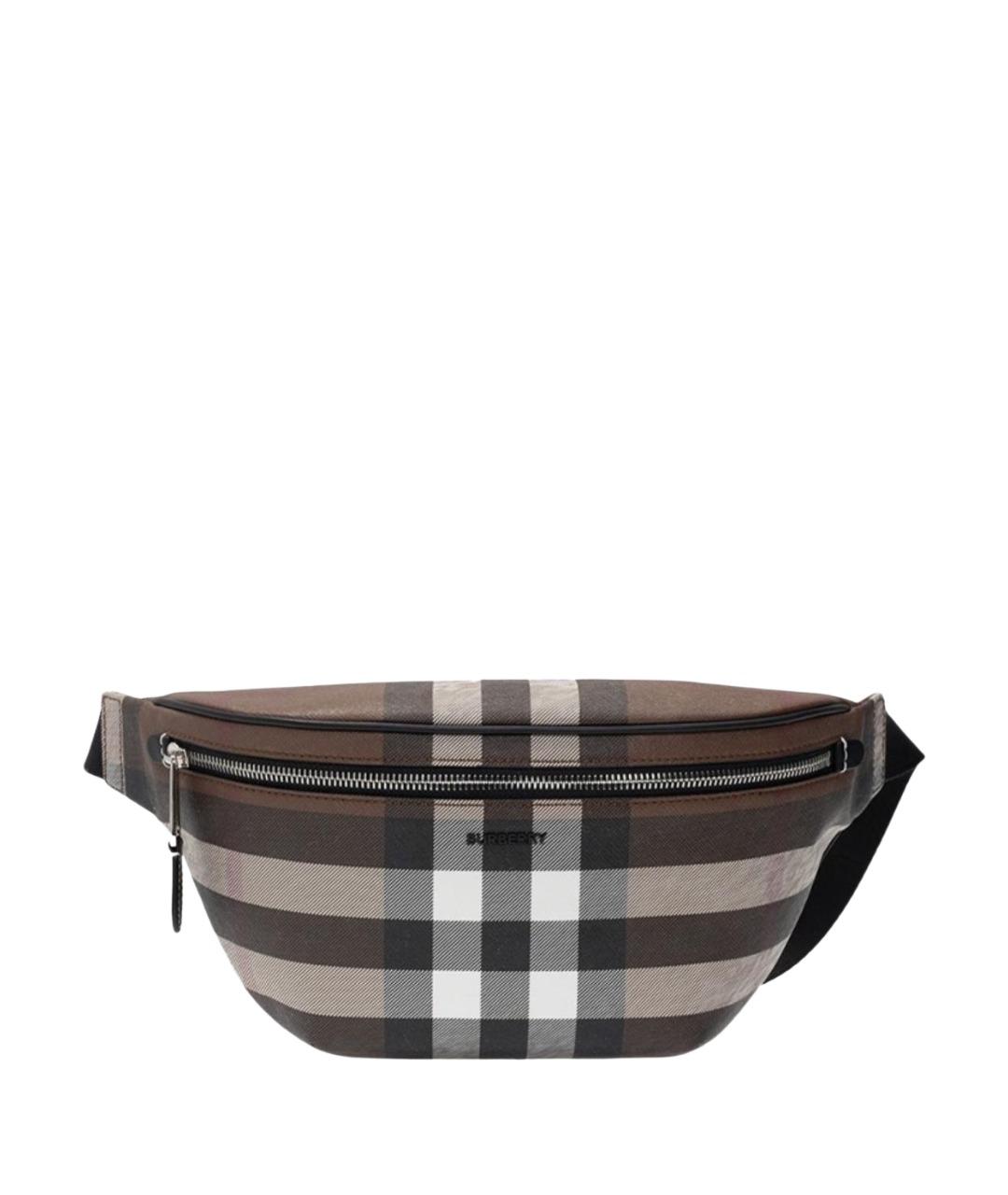 BURBERRY Коричневая кожаная поясная сумка, фото 1