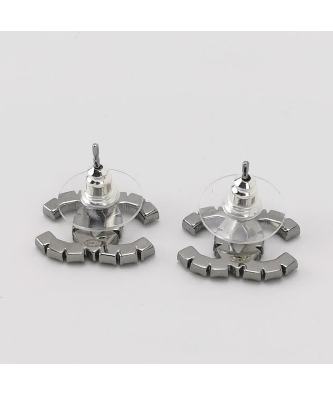 CHANEL Черные металлические серьги, фото 4