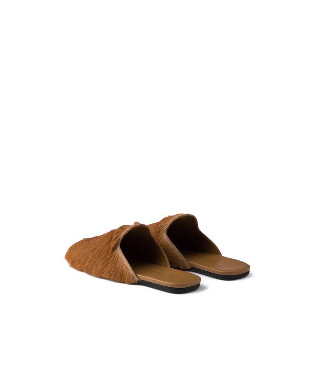 PRADA Коричневые кожаные мюли, фото 3