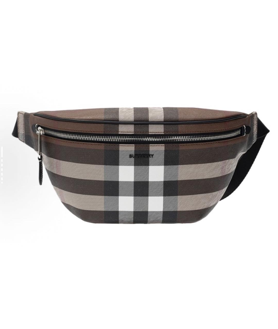 BURBERRY Коричневая кожаная поясная сумка, фото 8