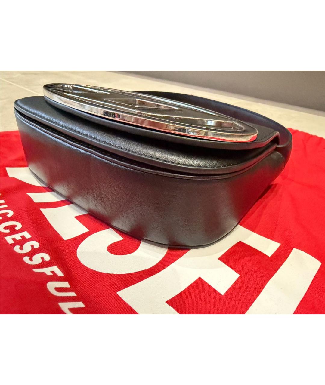 DIESEL Черная кожаная сумка через плечо, фото 7