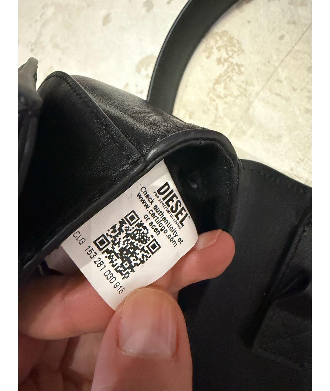 DIESEL Черная кожаная сумка через плечо, фото 6