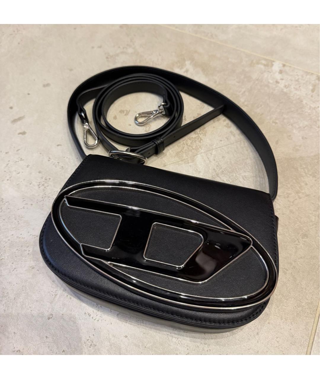 DIESEL Черная кожаная сумка через плечо, фото 2