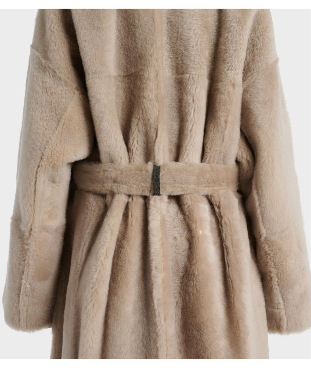 BRUNELLO CUCINELLI Бежевая меховая дубленка, фото 6