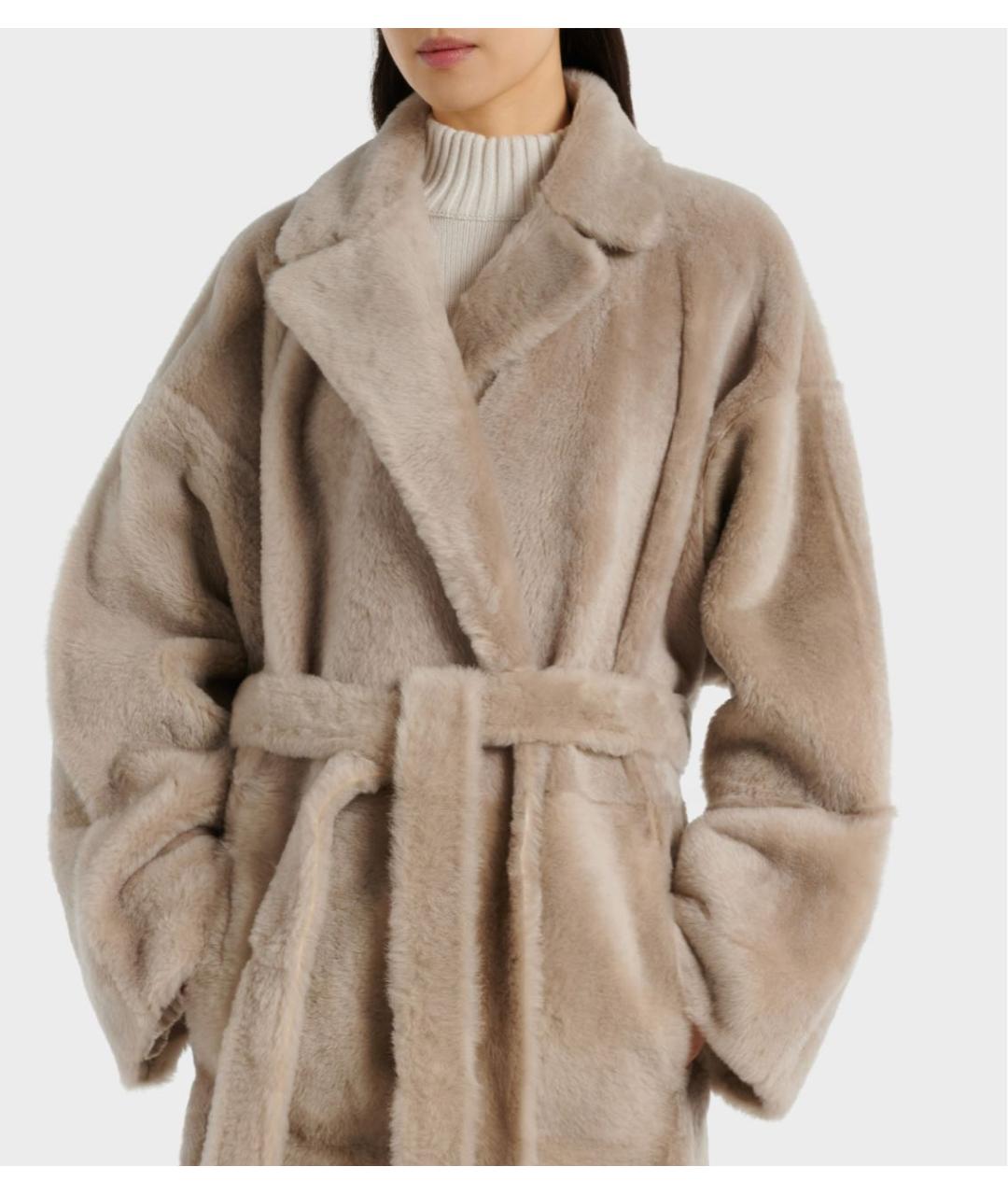 BRUNELLO CUCINELLI Бежевая меховая дубленка, фото 5