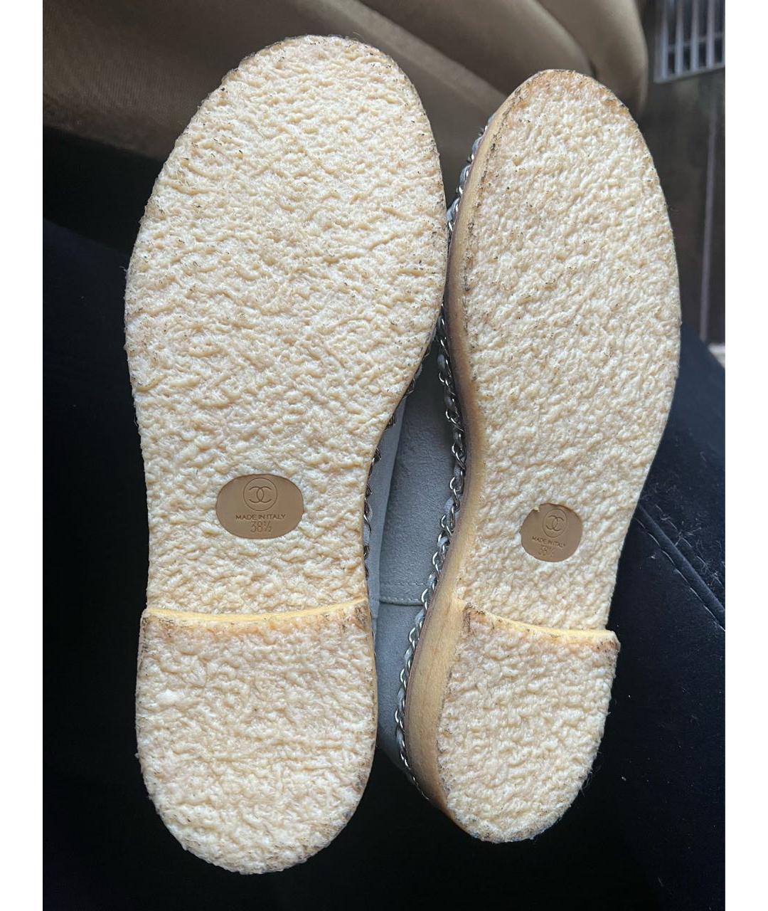 CHANEL Серые замшевые ботинки, фото 3