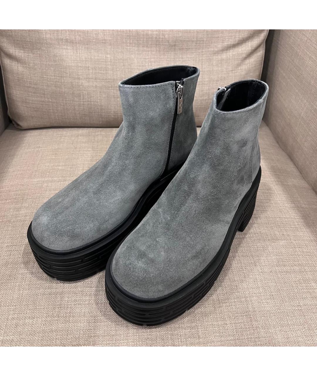 AGL Серые замшевые полусапоги, фото 2