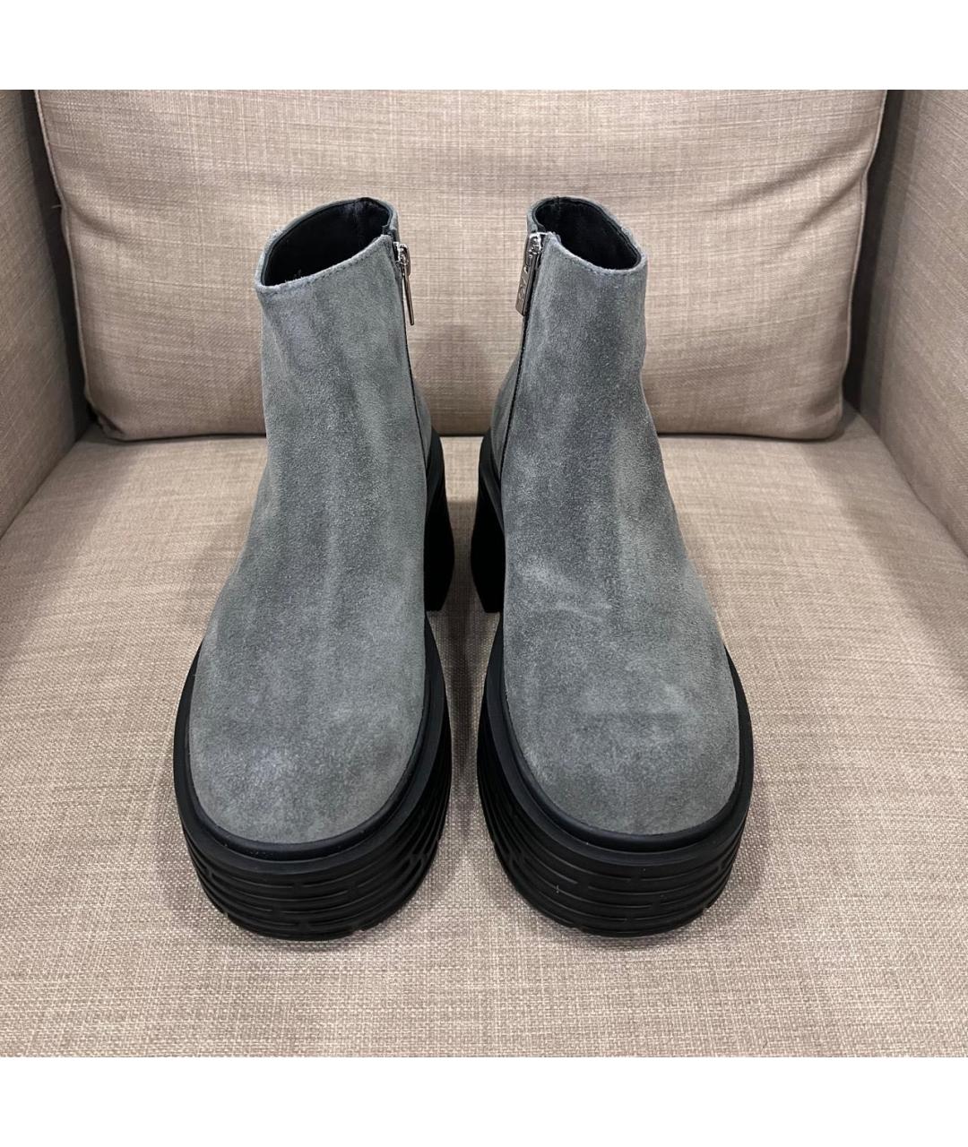 AGL Серые замшевые полусапоги, фото 4