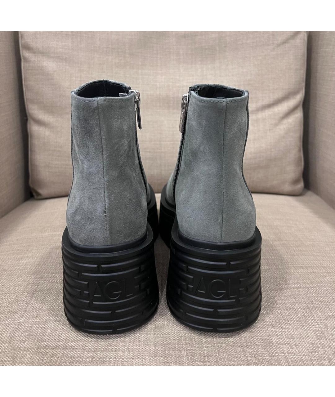AGL Серые замшевые полусапоги, фото 3