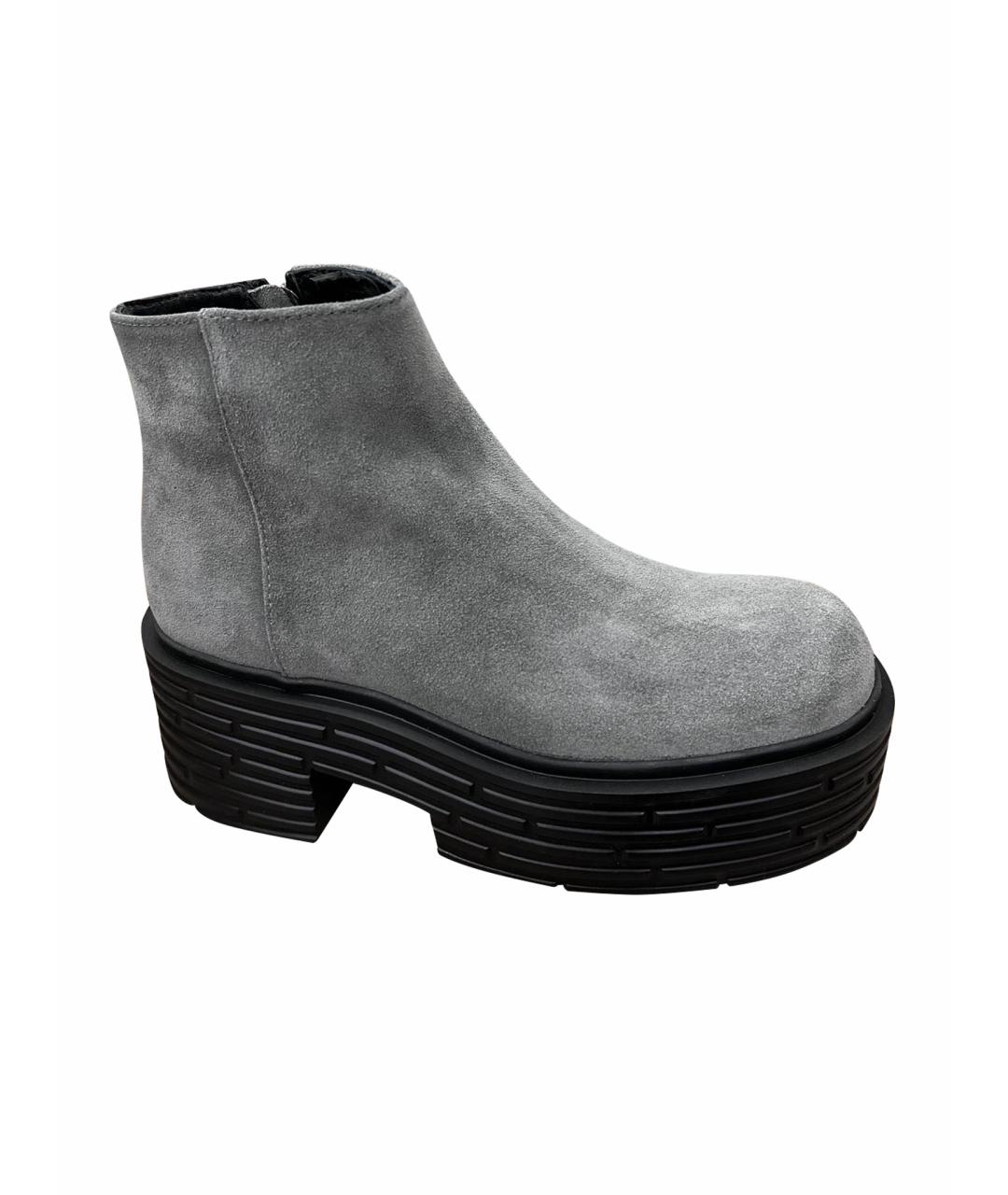 AGL Серые замшевые полусапоги, фото 1